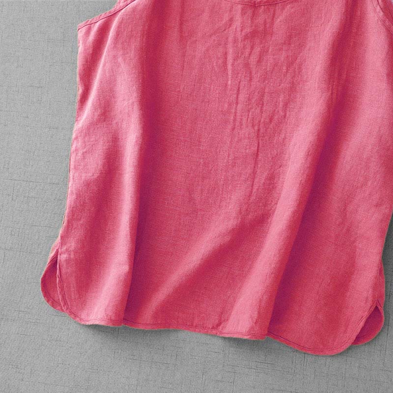 Buddha Stones Letnia Gładka Regulowana Pasek Projekt Damska Bawełniana Lniana Kamizelka Kamizelka - image 32