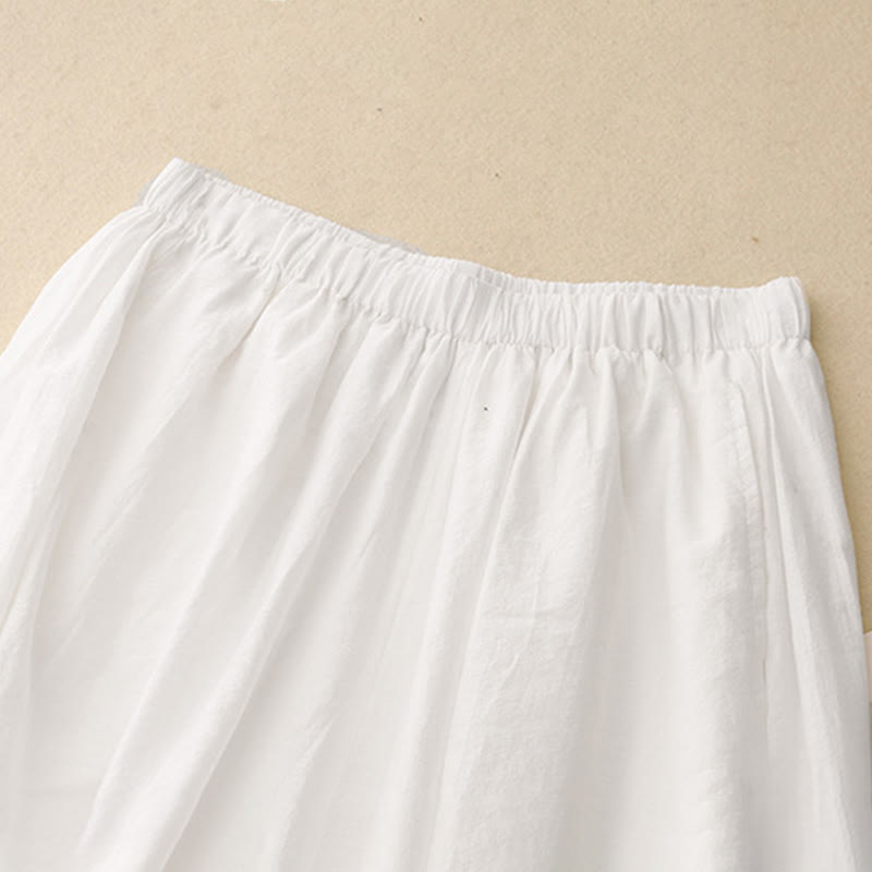 Spodnie haremki damskie z bawełny Buddha Stones w prostym, swobodnym stylu z kieszeniami - image 6