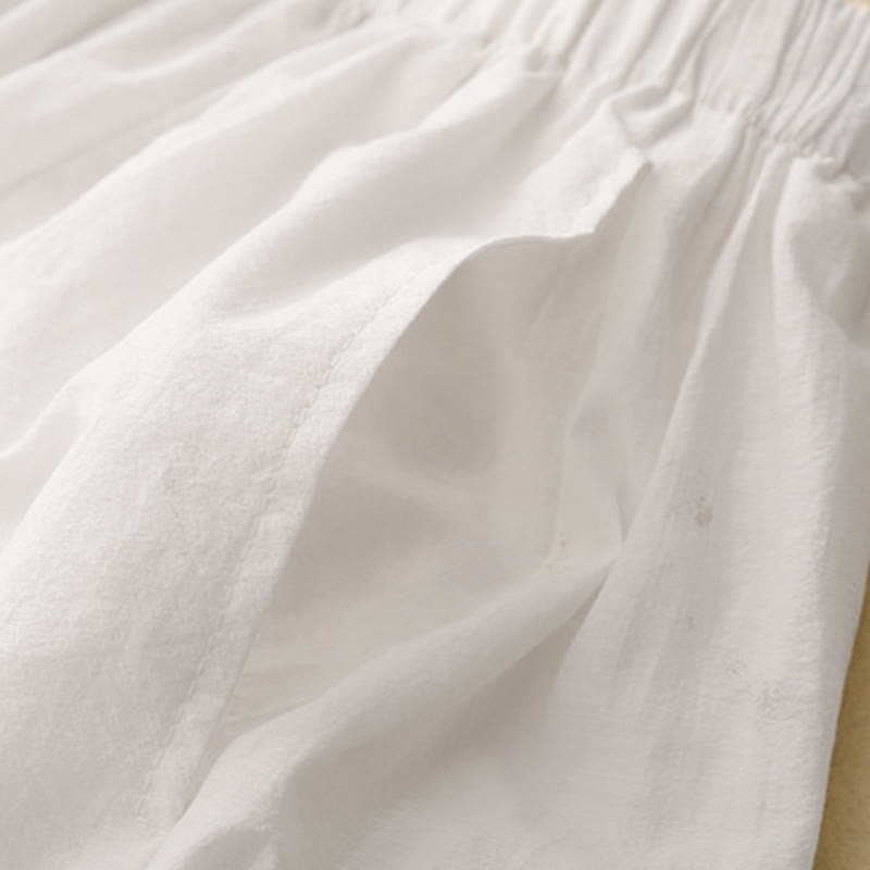 Spodnie haremki damskie z bawełny Buddha Stones w prostym, swobodnym stylu z kieszeniami - image 7