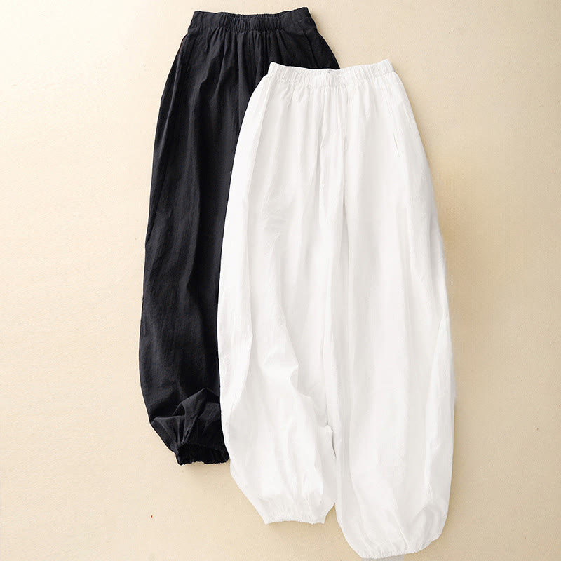 Spodnie harem damskie z kieszeniami w swobodnym, prostym fasonie z Buddha Stones - image 11