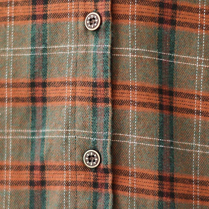 Koszula damska bawełniana z haftowanym wzorem w kratę „Buddha Stones” - image 15