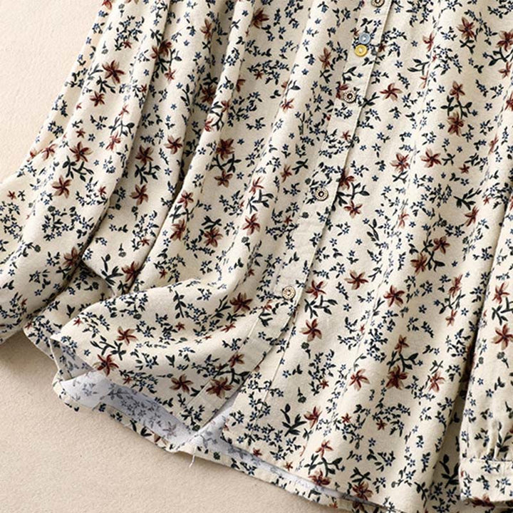 Koszula damska z okrągłym dekoltem i bawełnianym lnem, z motywem Buddha Stones - image 4