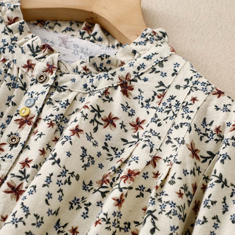 Koszula damska z okrągłym dekoltem i bawełnianym lnem, z motywem Buddha Stones - image 6