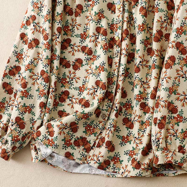 Koszula damska z okrągłym dekoltem i bawełnianym lnem, z motywem Buddha Stones - image 13