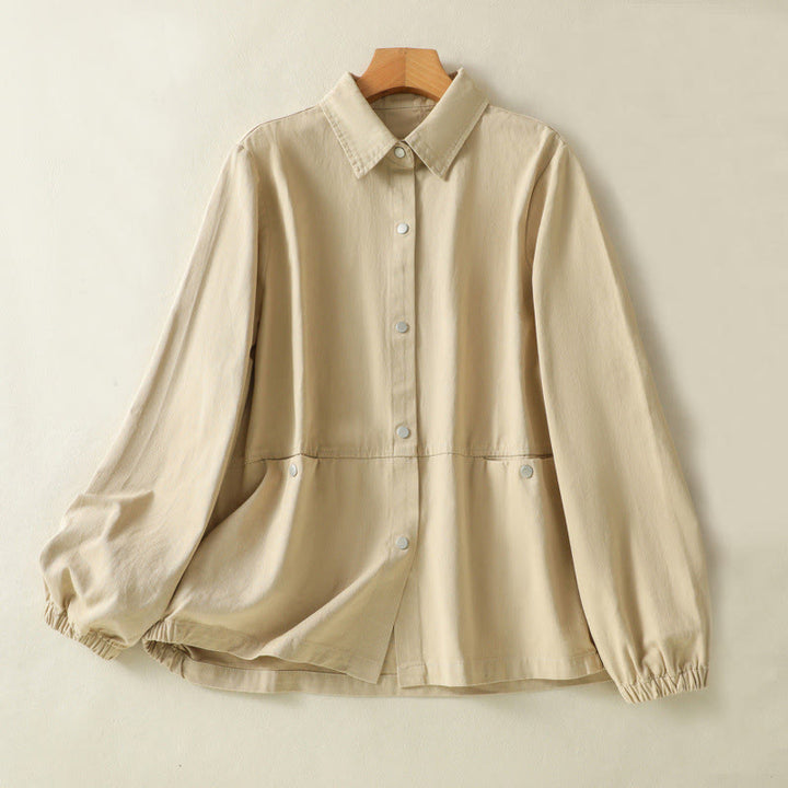 Kurtka damska bawełniana z prostym kołnierzem i guzikami w kształcie Buddha Stones - Cytrynowe Szyfony - US14, UK/AU18, EU46 (2XL) - image 17