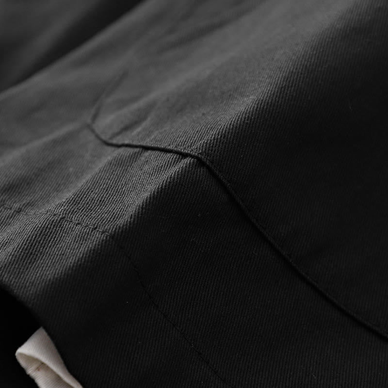 Kurtka damska z długim rękawem i kieszeniami z bawełny w jednolitym kolorze z Buddha Stones - image 14