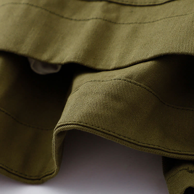 Kurtka damska z długim rękawem i kieszeniami z bawełny w jednolitym kolorze z Buddha Stones - image 22