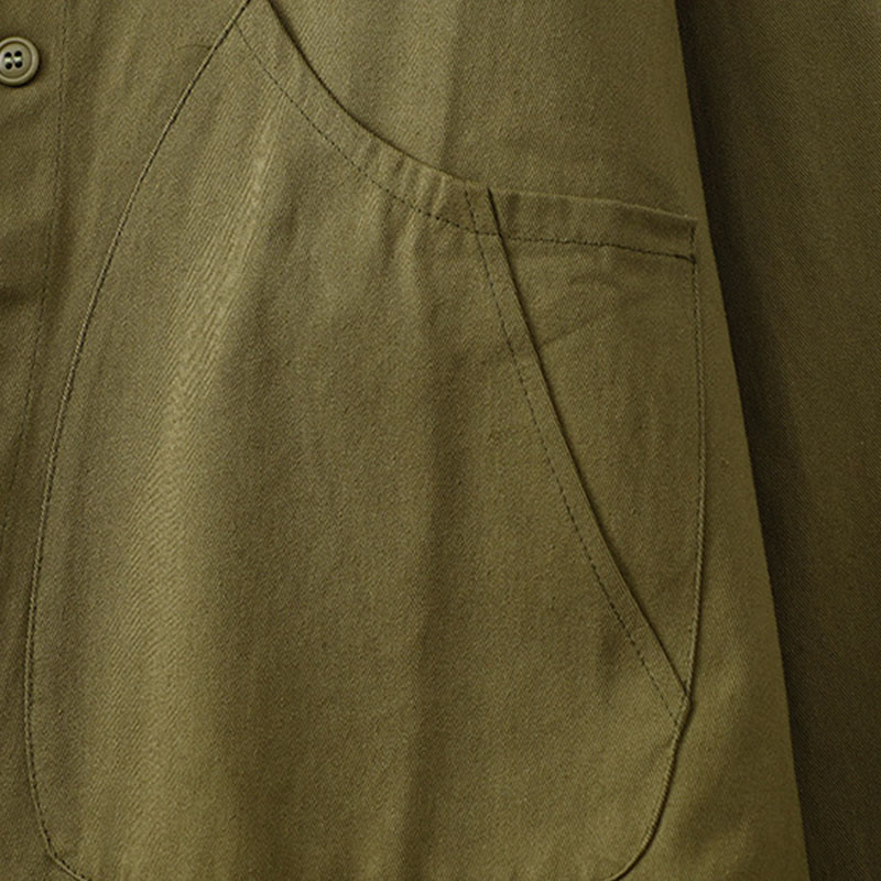 Kurtka damska z długim rękawem i kieszeniami z bawełny w jednolitym kolorze z Buddha Stones - image 21