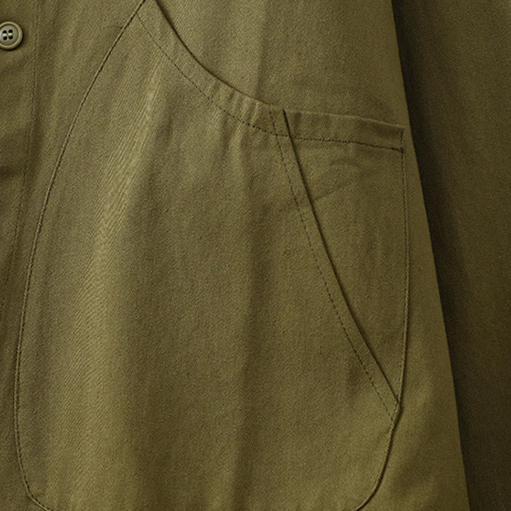 Kurtka damska z długim rękawem i kieszeniami z bawełny w jednolitym kolorze z Buddha Stones - image 21