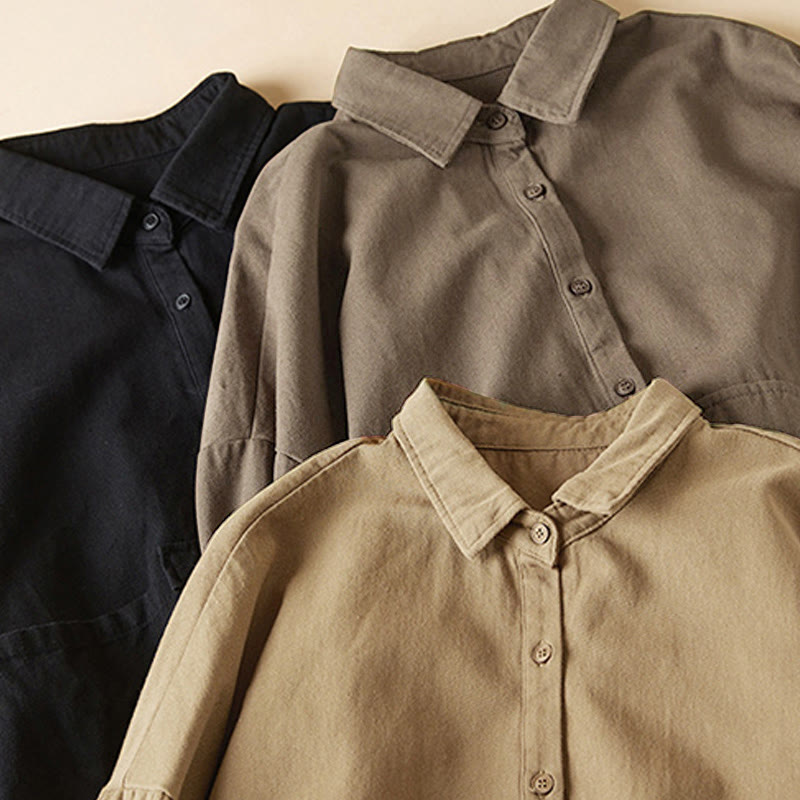 Kurtka damska z długim rękawem z bawełny i lnu z kieszeniami i nieregularnym wzorem "Buddha Stones" - image 21