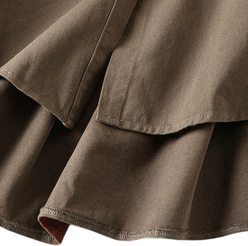 Kurtka damska z długim rękawem z bawełny i lnu z kieszeniami i nieregularnym wzorem "Buddha Stones" - image 17