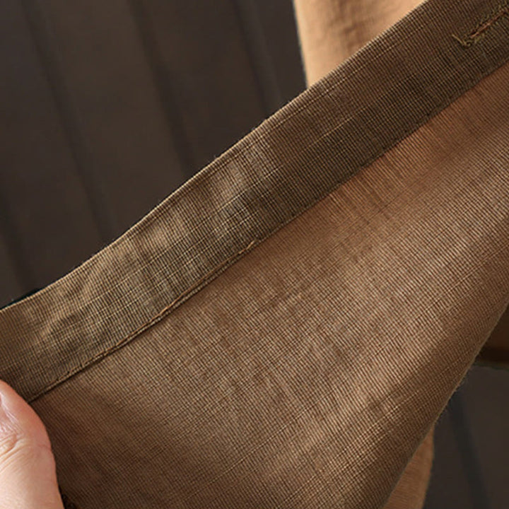 Płaszcz damski z bawełny z kieszeniami i gładkimi guzikami z Buddha Stones - image 8