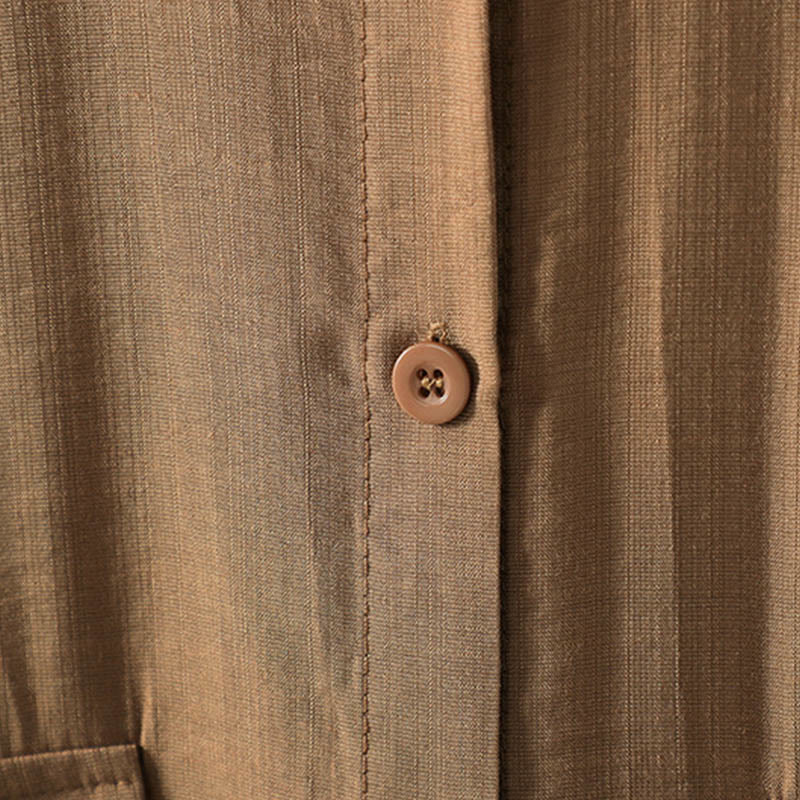 Płaszcz damski z bawełny z kieszeniami i gładkimi guzikami z Buddha Stones - image 7