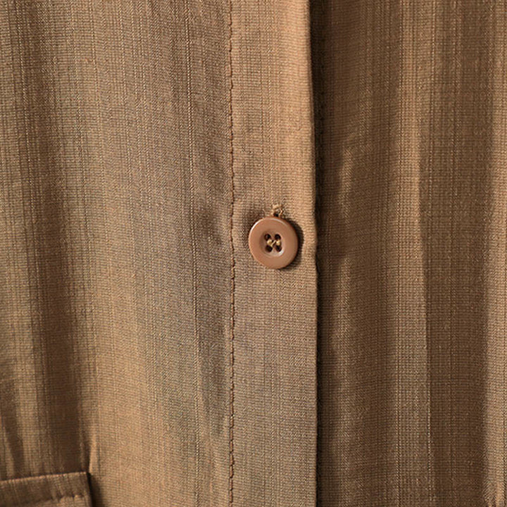 Płaszcz damski z bawełny z kieszeniami i gładkimi guzikami z Buddha Stones - image 7