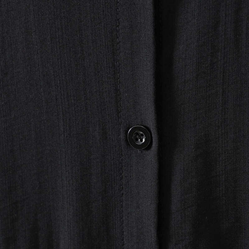 Płaszcz damski z bawełny z kieszeniami i gładkimi guzikami z Buddha Stones - image 13