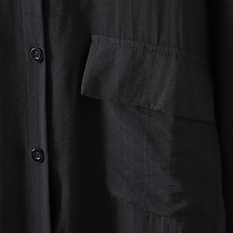 Płaszcz damski z bawełny z kieszeniami i gładkimi guzikami z Buddha Stones - image 15