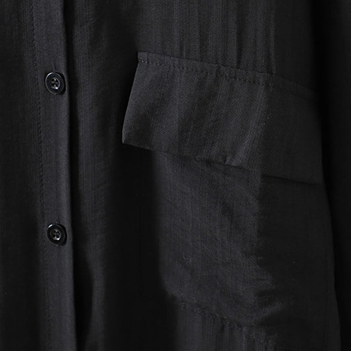 Płaszcz damski z bawełny z kieszeniami i gładkimi guzikami z Buddha Stones - image 15