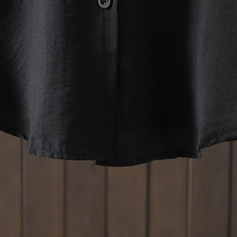 Płaszcz damski z bawełny z kieszeniami i gładkimi guzikami z Buddha Stones - image 14