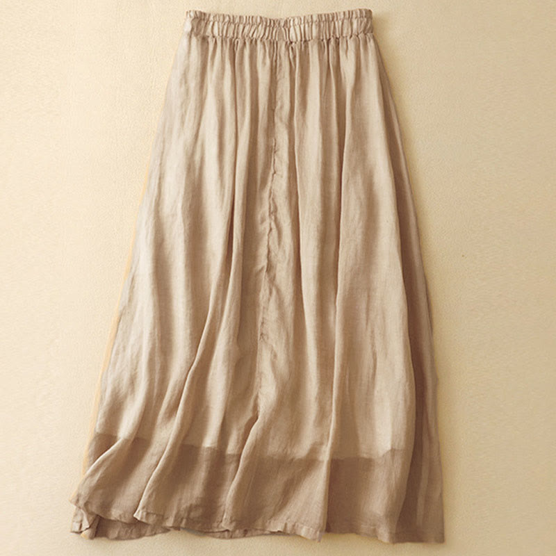 Buddha Stones Etniczne Vintage Haftowane Guziki Projekt Damska Spódnica Bawełniana Lniana 7-8 Długość - image 11