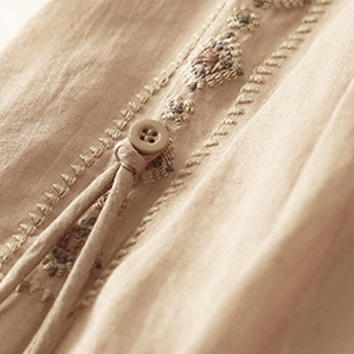 Buddha Stones Etniczne Vintage Haftowane Guziki Projekt Damska Spódnica Bawełniana Lniana 7-8 Długość - image 10