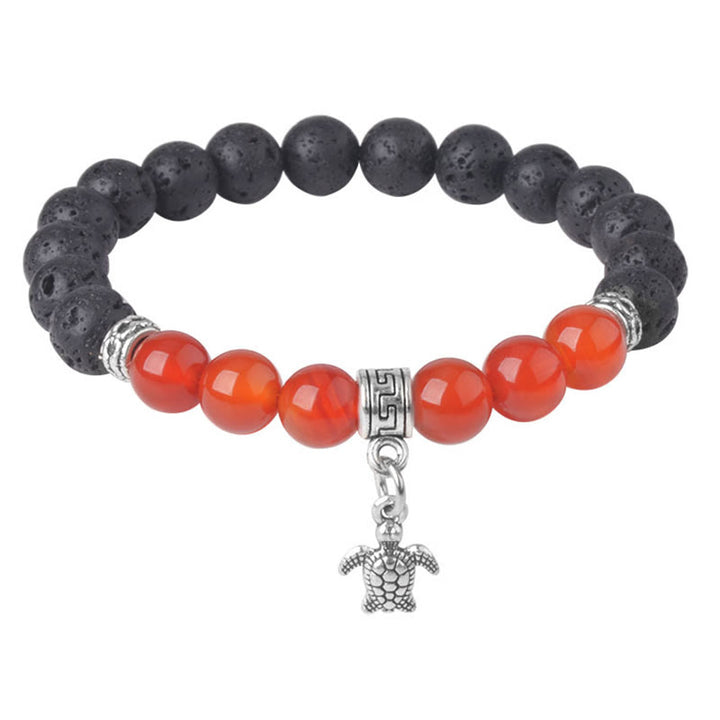 Bransoletka lecznicza z czarnymi koralikami z lawy wulkanicznej i Buddha Stones , ze wzorem zwierzęcym - image 16