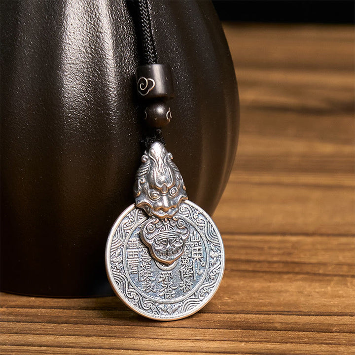 Buddha Stones Naszyjnik z wisiorkiem Mountain Ghosts Spend Money Bagua Design Copper PiXiu Harmony - image 2