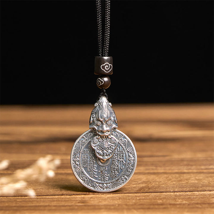 Buddha Stones Naszyjnik z wisiorkiem Mountain Ghosts Spend Money Bagua Design Copper PiXiu Harmony - image 3