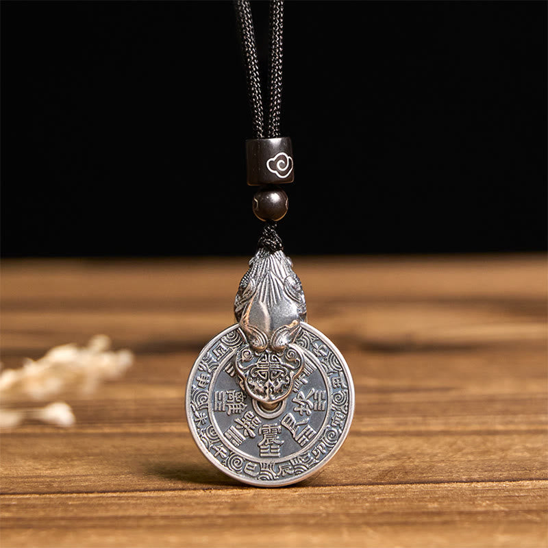 Buddha Stones Naszyjnik z wisiorkiem Mountain Ghosts Spend Money Bagua Design Copper PiXiu Harmony - image 1