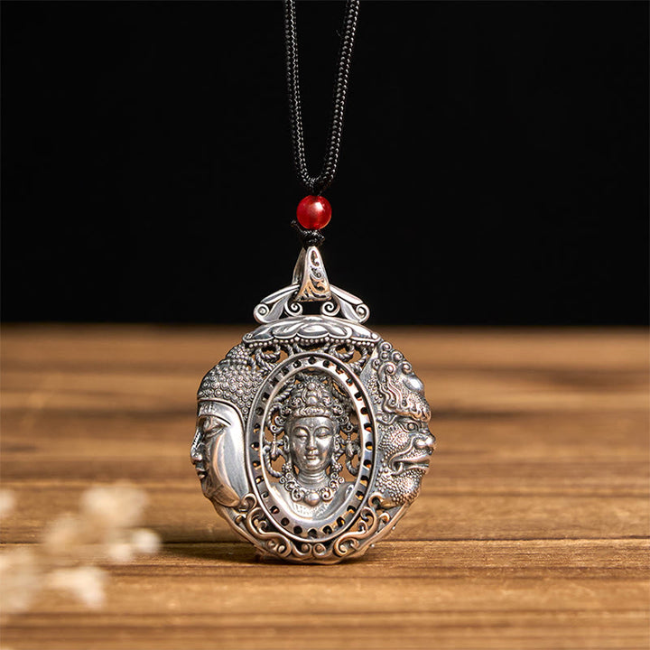 Buddha Stones Miedziany naszyjnik z wisiorkiem w kształcie Buddy i diabła - image 8