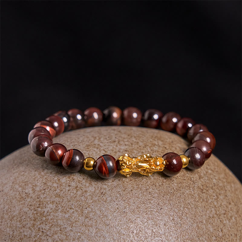 Różnokolorowe Buddha Stones z tygrysim okiem, bransoletka PiXiu Wealth Courage - image 17