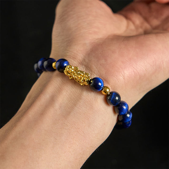 Różnokolorowe Buddha Stones z tygrysim okiem, bransoletka PiXiu Wealth Courage - image 10