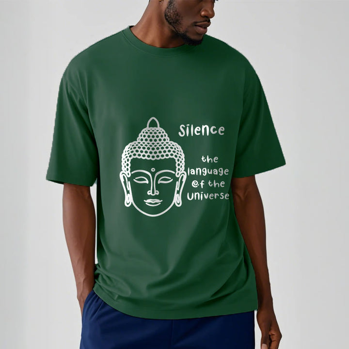 Koszulka z bawełny z motywem głowy Buddy w swobodnym stylu "Buddha Buddha Stones " - image 12