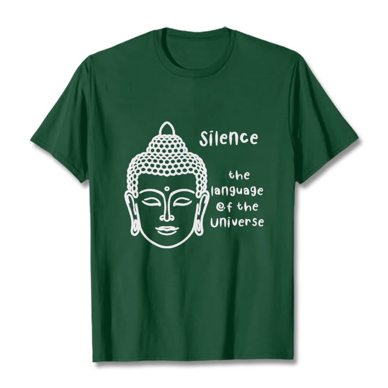 Koszulka z bawełny z motywem głowy Buddy w swobodnym stylu "Buddha Buddha Stones " - ForestGreen - 2XL - image 11