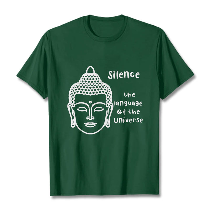 Koszulka z bawełny z motywem głowy Buddy w swobodnym stylu "Buddha Buddha Stones " - ForestGreen - 2XL - image 11