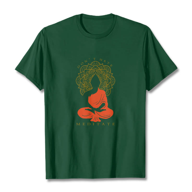 Koszulka z bawełny z motywem medytacyjnego Buddha Stones Buddy" - ForestGreen - 2XL - image 11