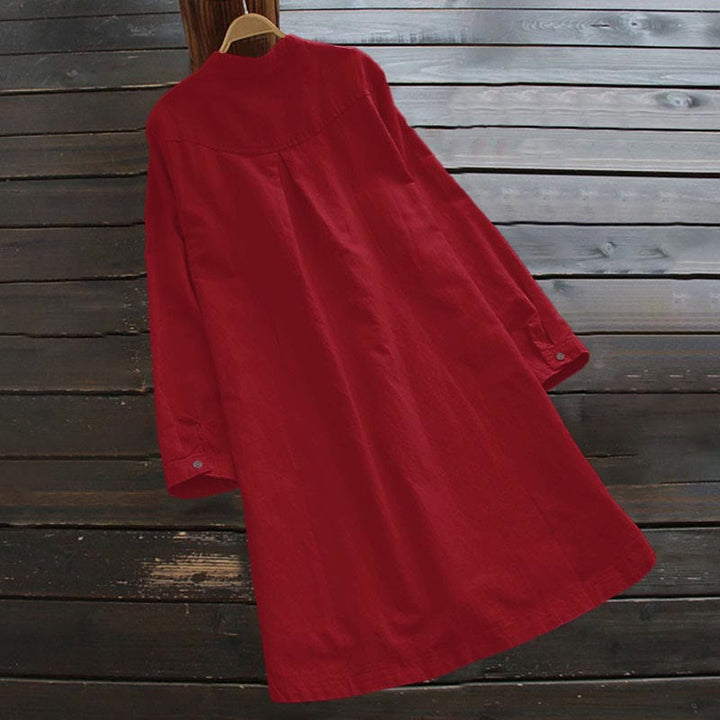 Koszula damska z długim rękawem i kieszeniami „Buddha Stones” z solidnymi guzikami - image 18