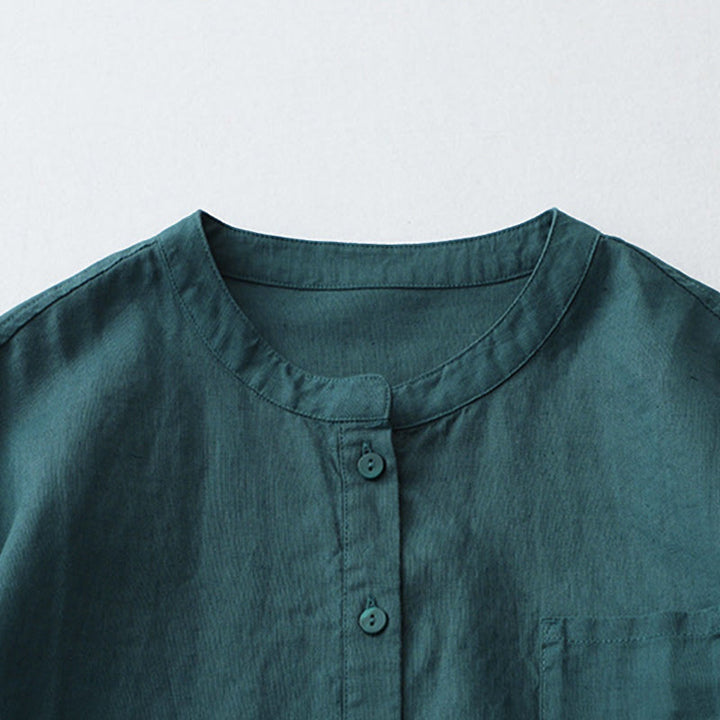 Koszula z Buddha Stones w jednolitym kolorze z rękawami trzy czwarte „Buddha Stones” - image 15