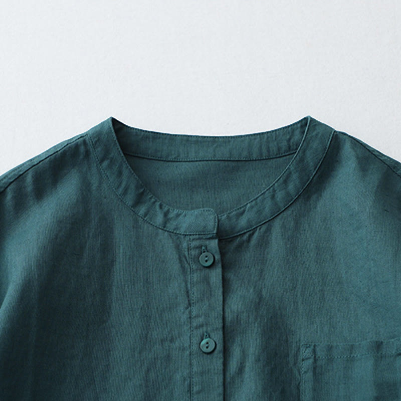 Koszula z Buddha Stones w jednolitym kolorze z rękawami trzy czwarte „Buddha Stones” - image 16