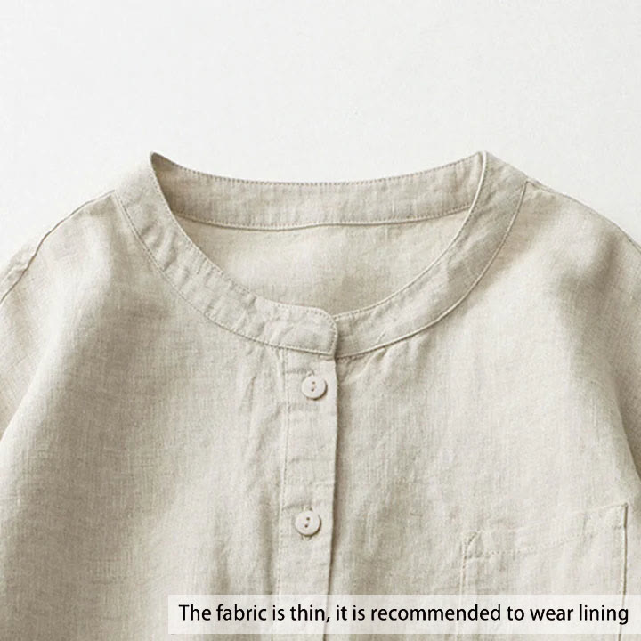 Koszula z Buddha Stones w jednolitym kolorze z rękawami trzy czwarte „Buddha Stones” - image 4