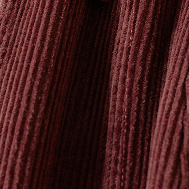 Damskie spodnie haremowe z kontrastowym kolorem i bawełną sztruksową z podszewką z polaru i kieszeniami , z Buddha Stones - image 11