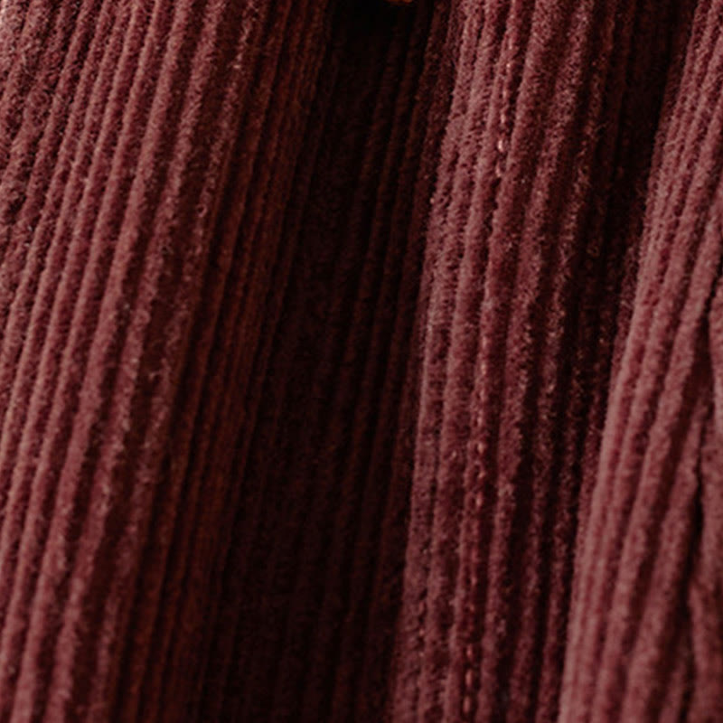 Damskie spodnie haremowe z kontrastowym kolorem i bawełną sztruksową z podszewką z polaru i kieszeniami , z Buddha Stones - image 11