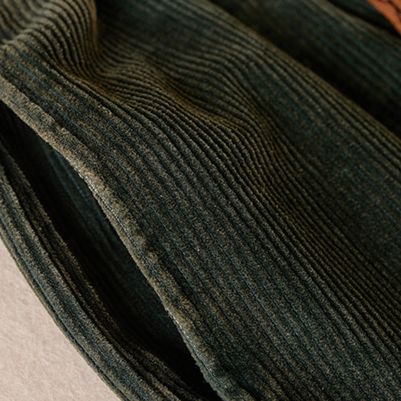 Damskie spodnie haremowe z kontrastowym kolorem i bawełną sztruksową z podszewką z polaru i kieszeniami , z Buddha Stones - image 18