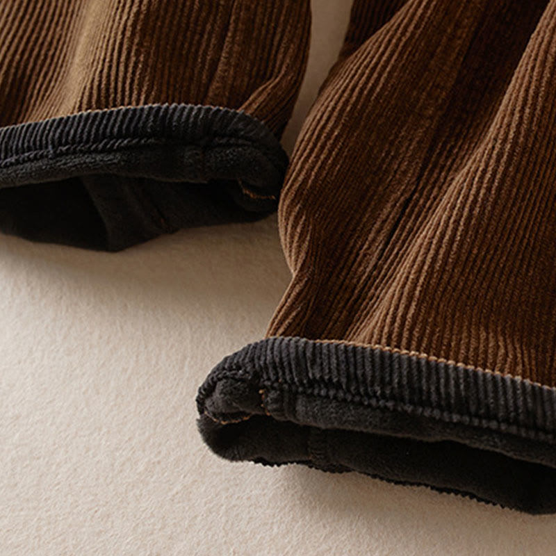 Damskie spodnie haremowe z kontrastowym kolorem i bawełną sztruksową z podszewką z polaru i kieszeniami , z Buddha Stones - image 27