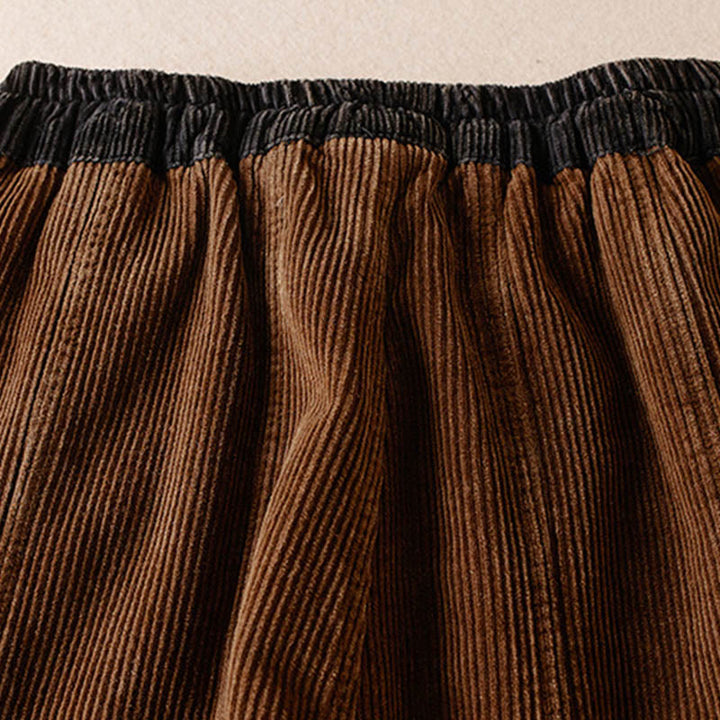 Damskie spodnie haremowe z kontrastowym kolorem i bawełną sztruksową z podszewką z polaru i kieszeniami , z Buddha Stones - image 25