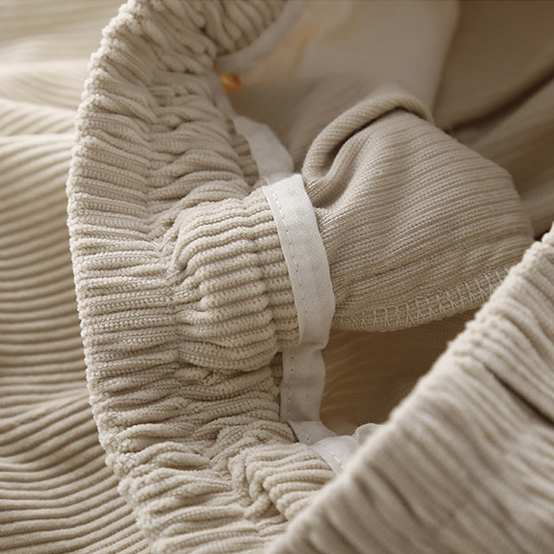 Spodnie harem damskie z bawełny sztruksowej Buddha Stones Commute Vintage Plain z kieszeniami - image 11