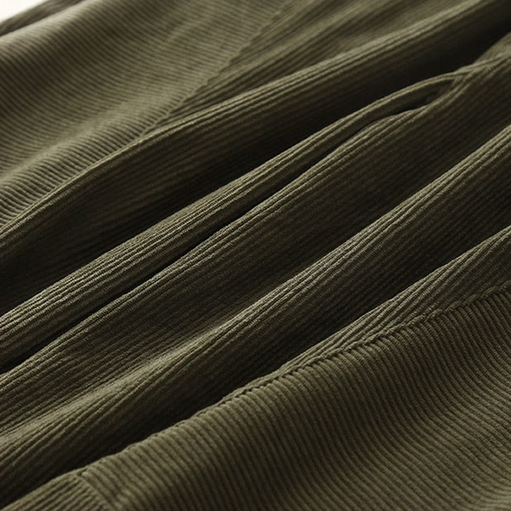 Spodnie harem damskie z bawełny sztruksowej Buddha Stones Commute Vintage Plain z kieszeniami - image 6