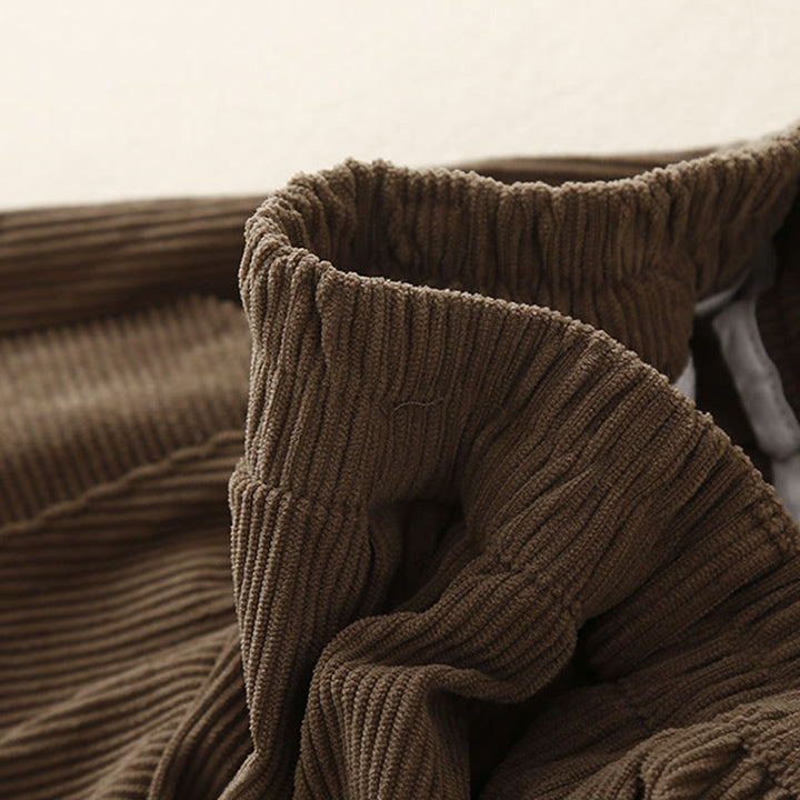 Spodnie harem damskie z bawełny sztruksowej Buddha Stones Commute Vintage Plain z kieszeniami - image 1