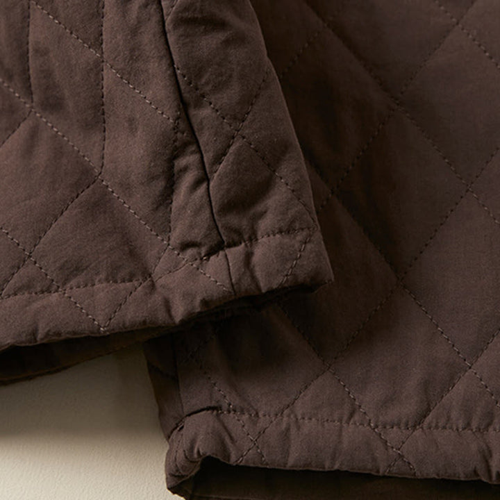 Damskie spodnie haremowe z bawełny z kieszeniami i pikowanym wzorem "Buddha Stones Diamond Quilted Design" z podszewką z polaru - image 26