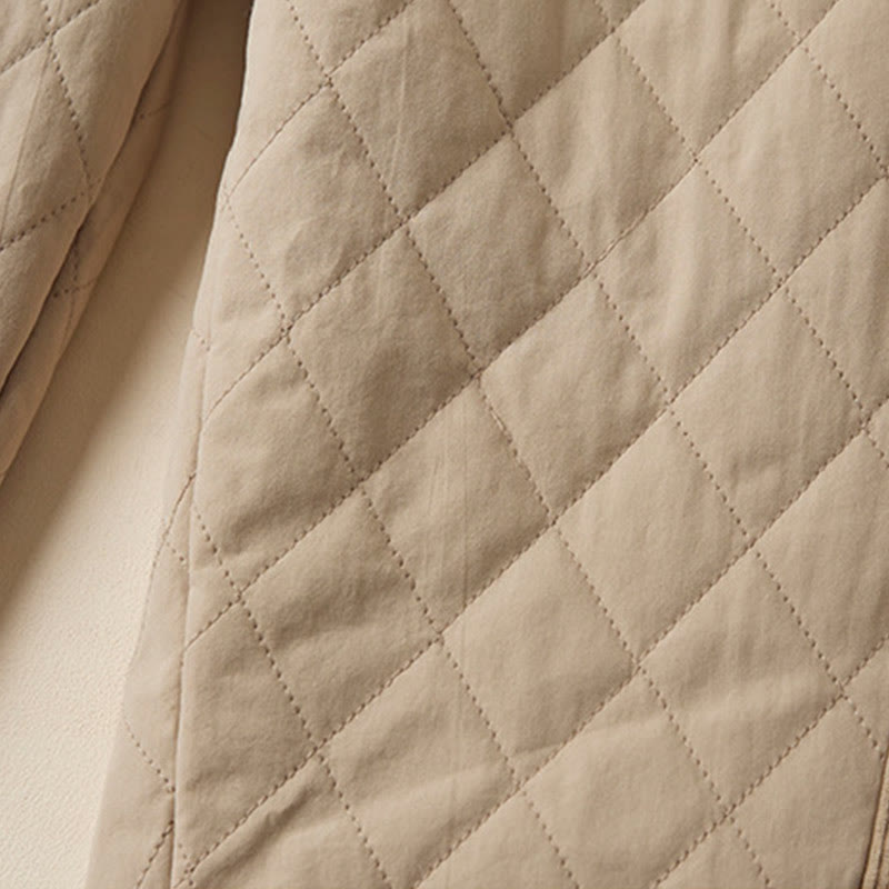 Damskie spodnie haremowe z bawełny z kieszeniami i pikowanym wzorem "Buddha Stones Diamond Quilted Design" z podszewką z polaru - image 16
