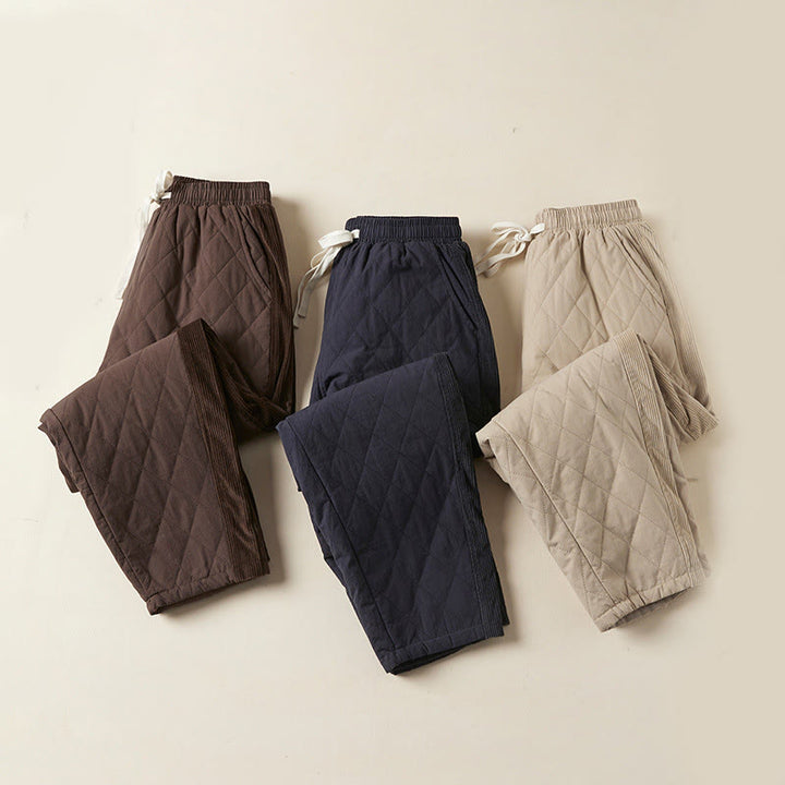 Damskie spodnie haremowe z bawełny z kieszeniami i pikowanymi diamentami Buddha Stones - image 27